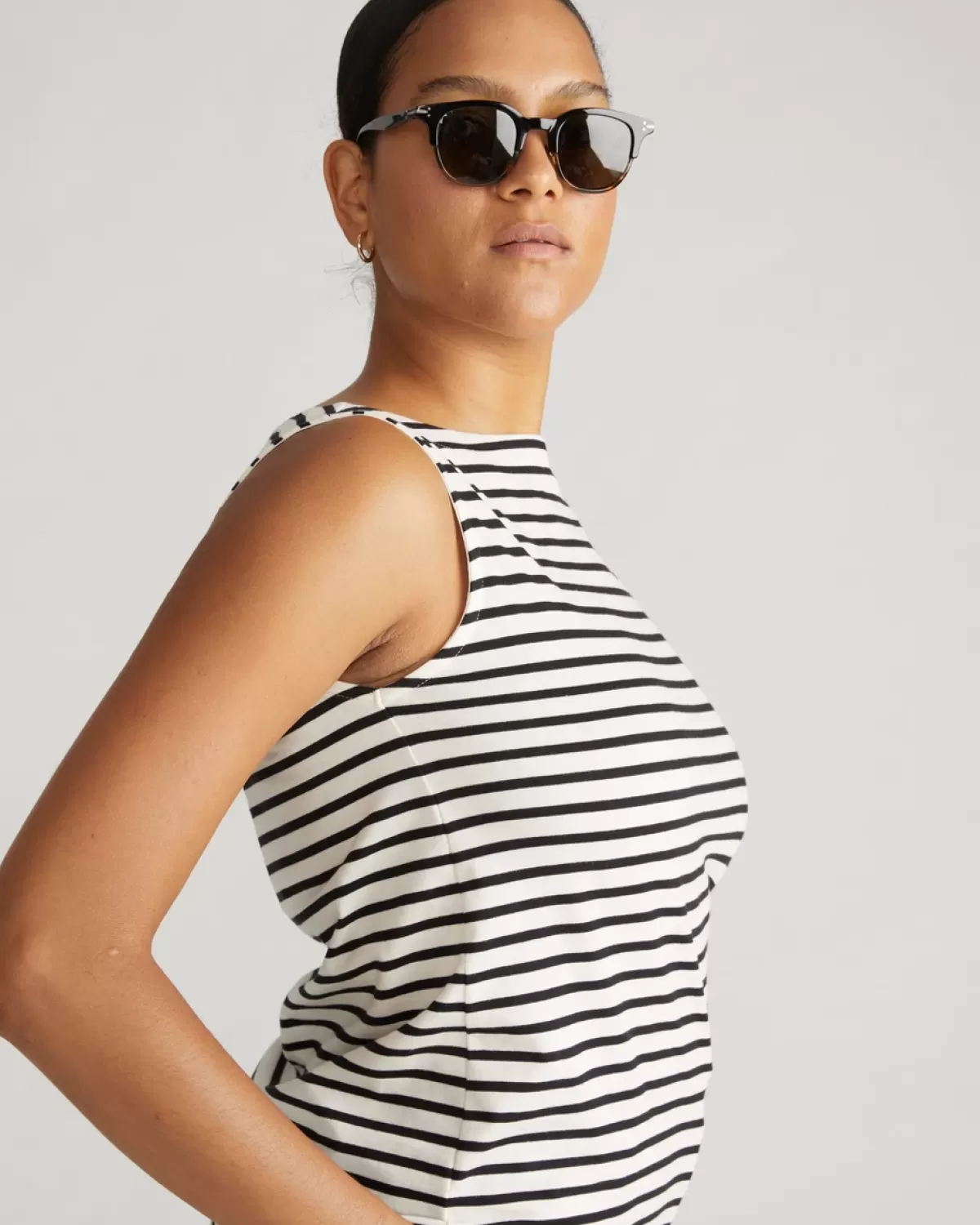 Noyack Breton Stripe Boatneck Tank>Universal Standard Fashion