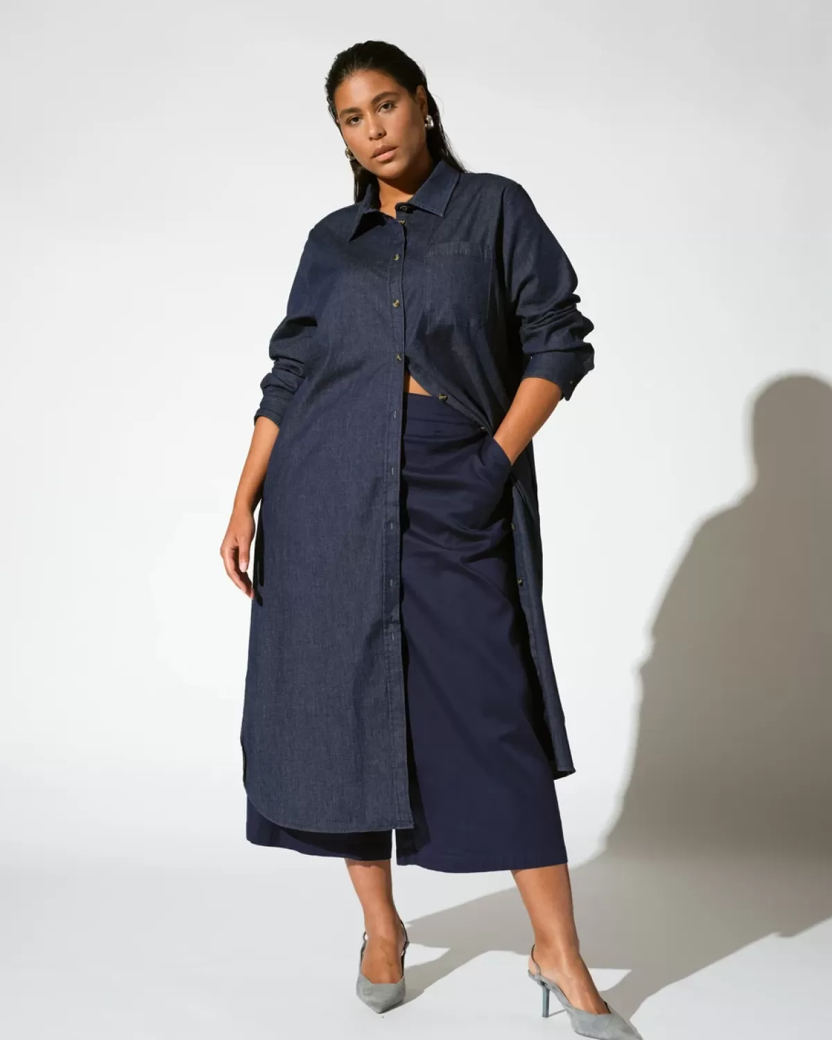 Odeon Stretch Cotton Chambray Shirtdress>Universal Standard Online