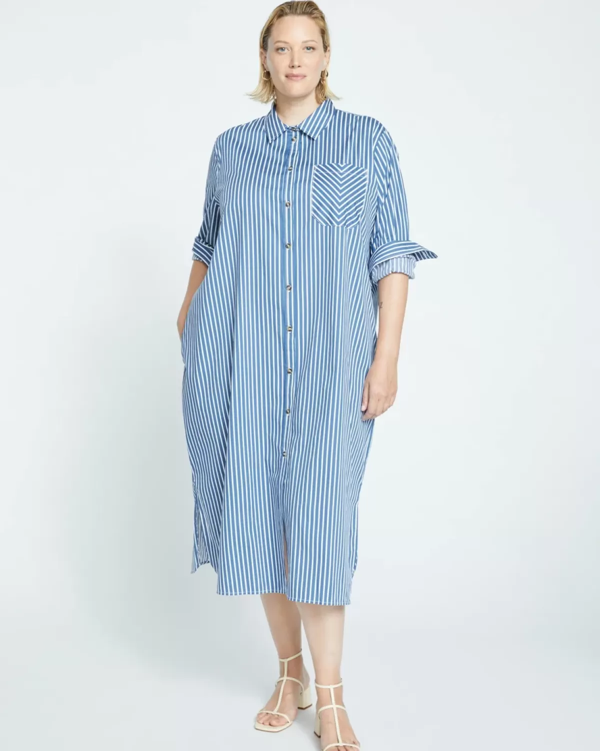 Odeon Stretch Poplin Shirtdress>Universal Standard Online