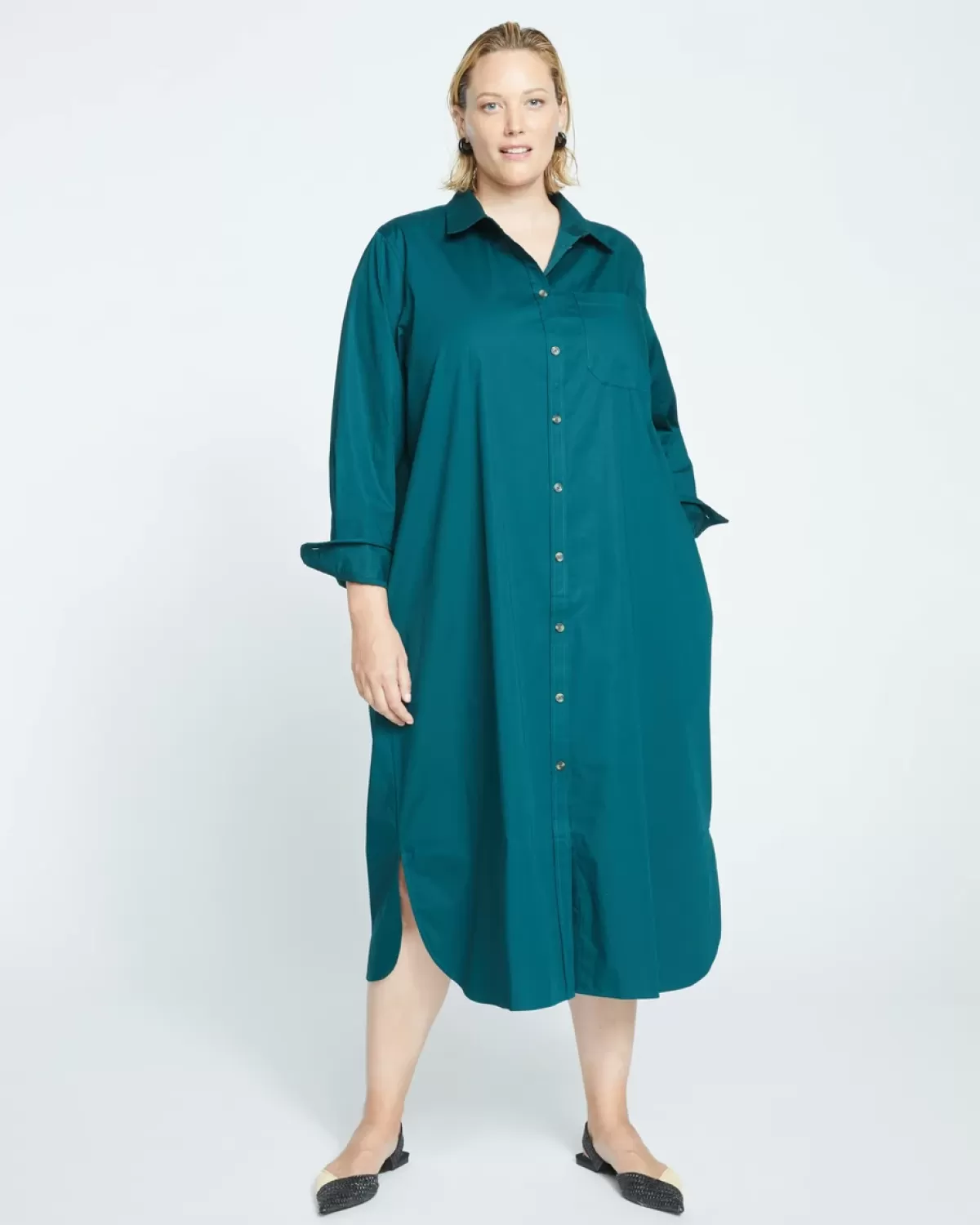 Odeon Stretch Poplin Shirtdress>Universal Standard Shop