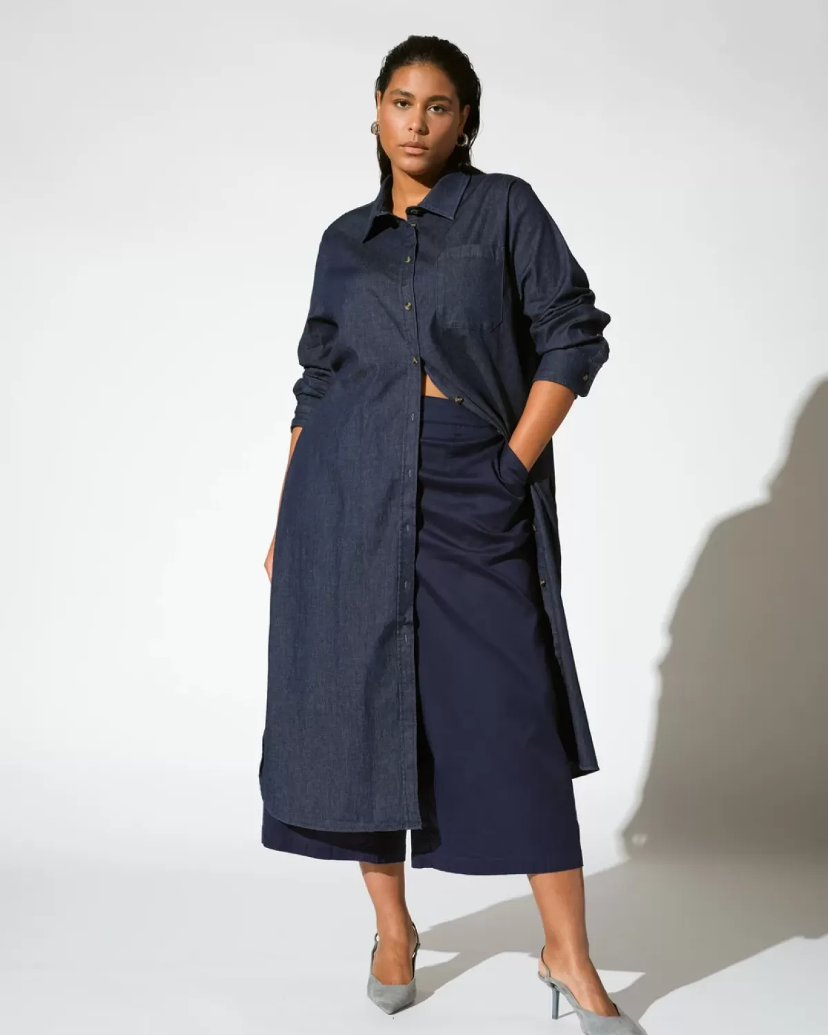 Perfect Tencel Chambray Culottes>Universal Standard New