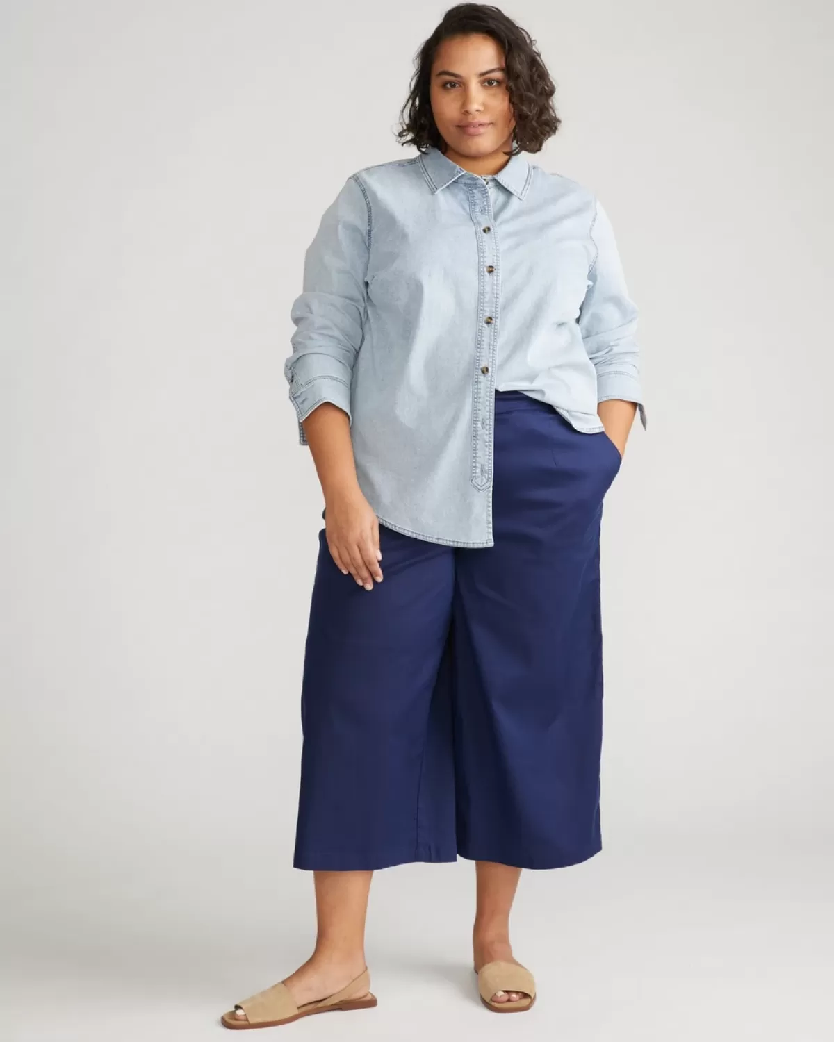 Perfect Tencel Chambray Culottes>Universal Standard New
