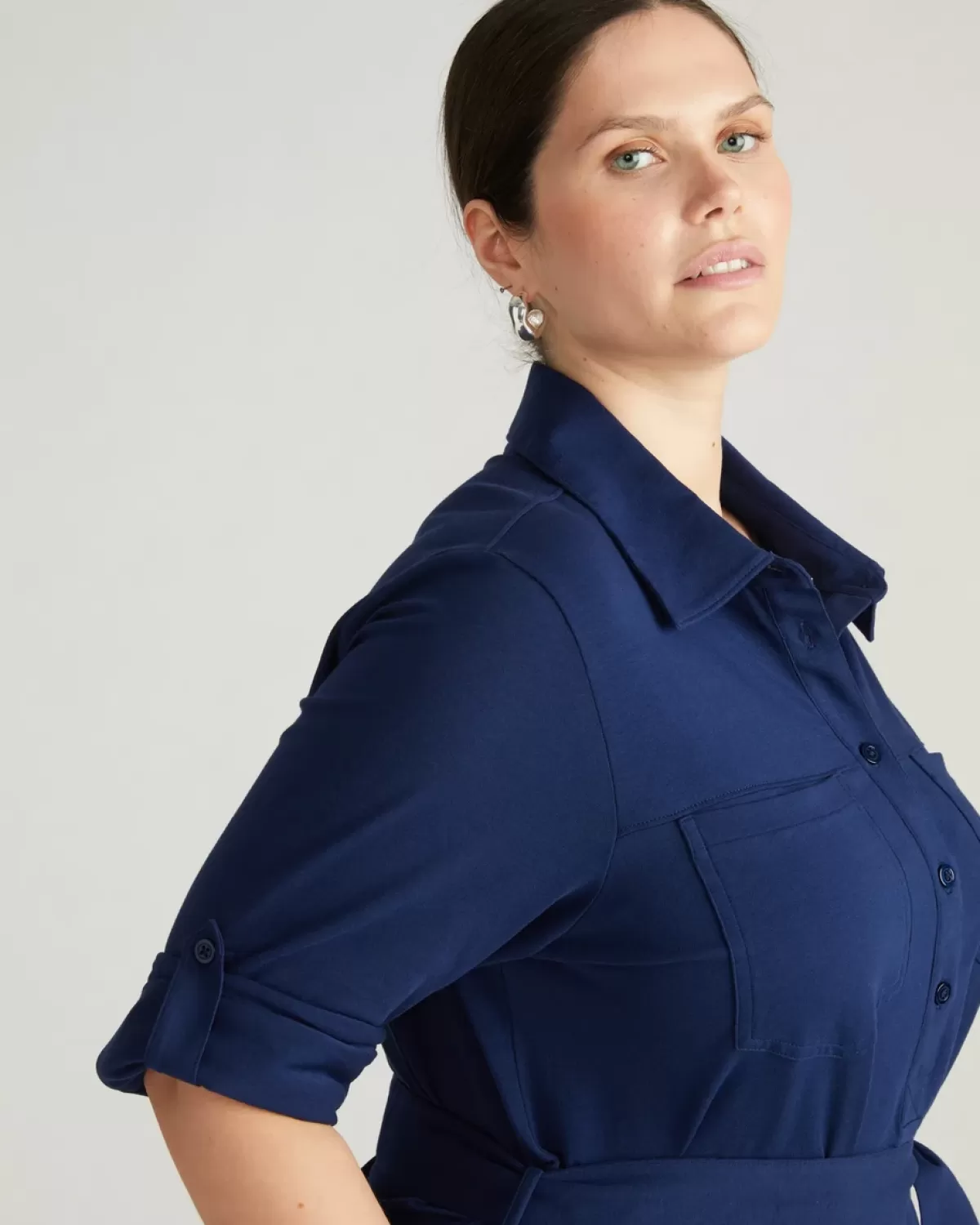 Rolled Sleeve Pima Cotton Shirtdress>Universal Standard Clearance