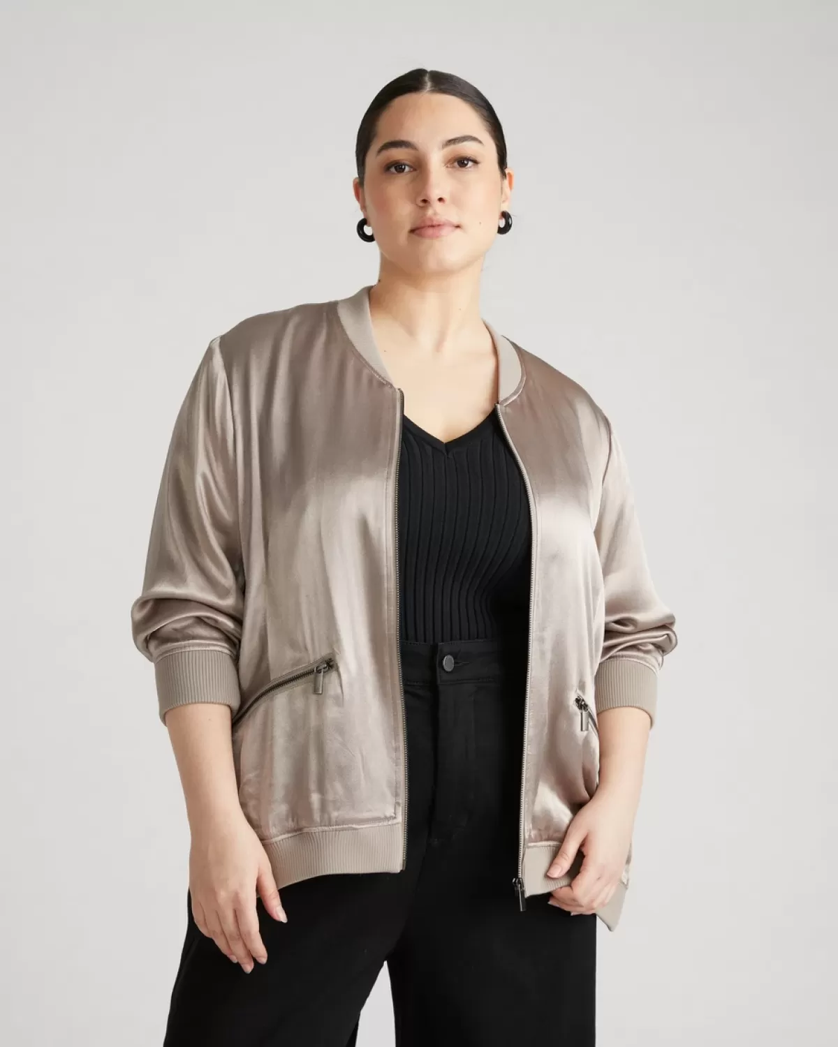 Satin Bomber Jacket>Universal Standard Best