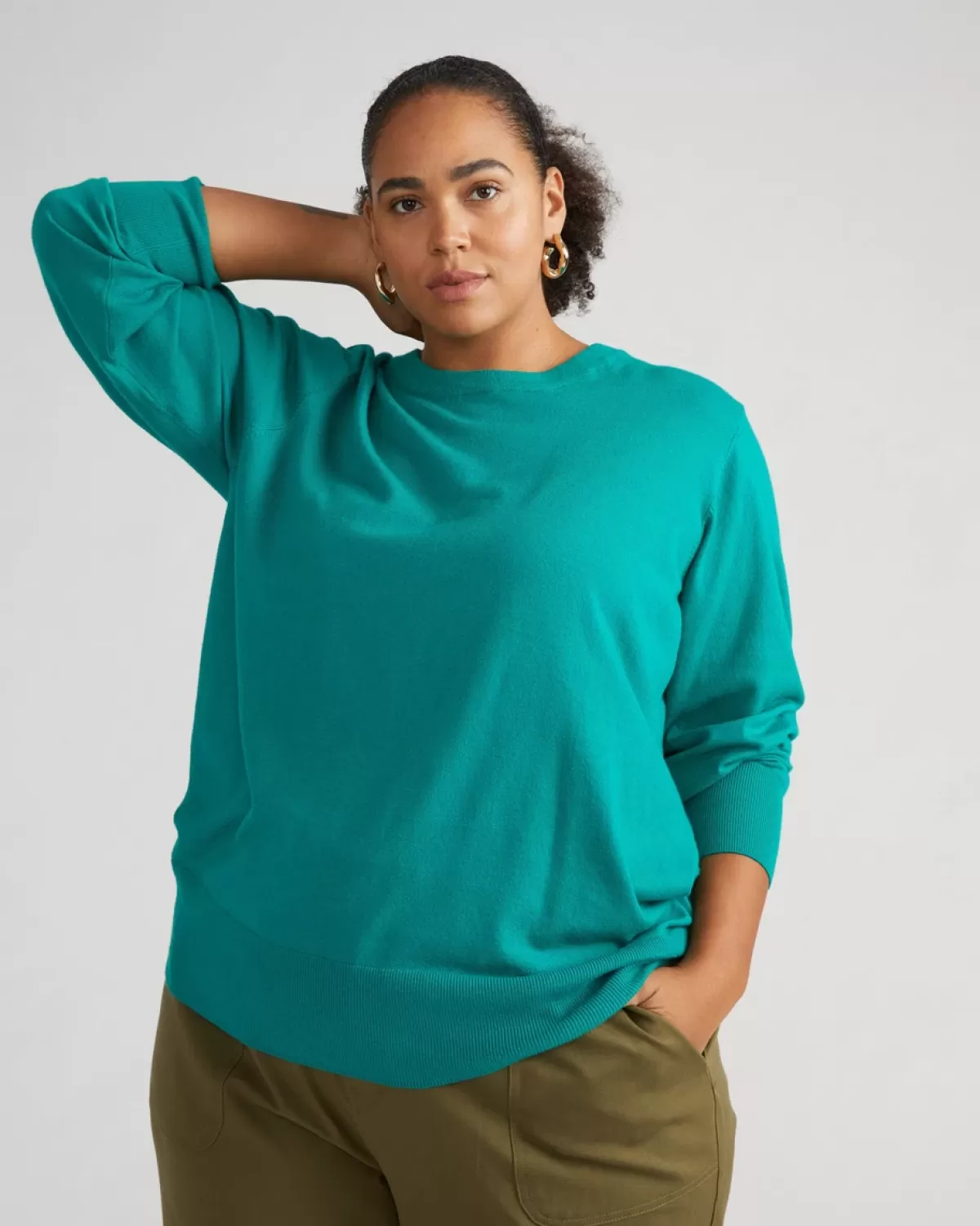 Savvy Fine Knit Crew Sweater>Universal Standard Clearance