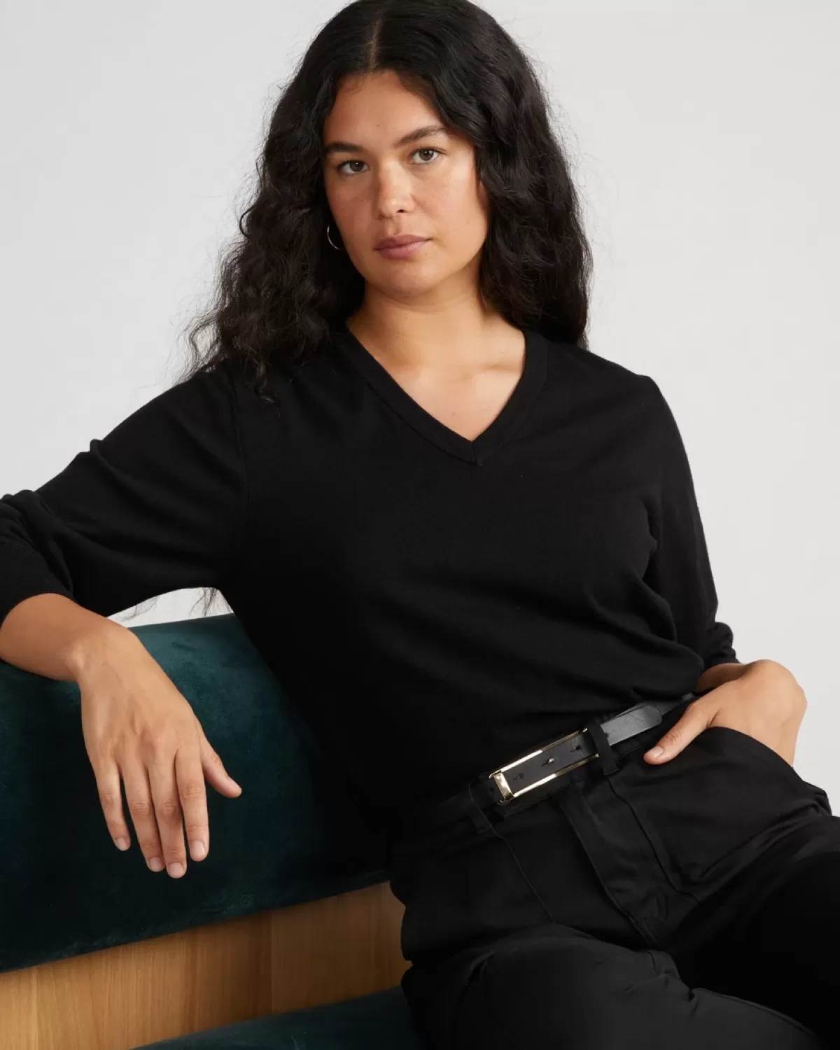 Savvy Fine Knit V Sweater>Universal Standard Discount