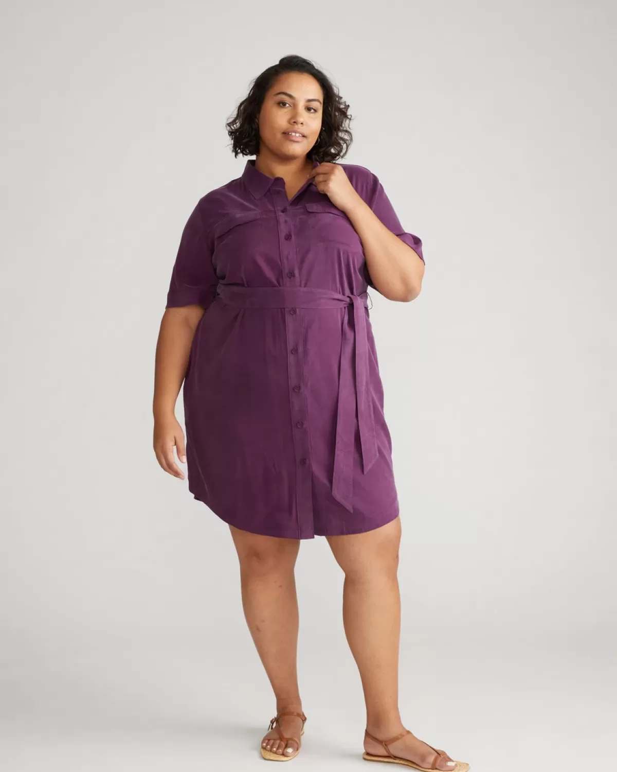 Short Sleeve Cupro Dress>Universal Standard Best Sale