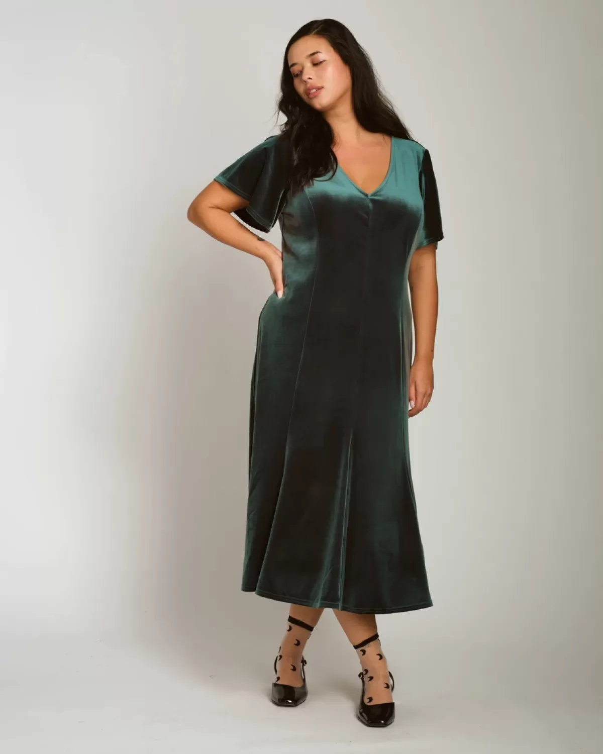 Solstice Stretch Velvet Dress>Universal Standard Clearance