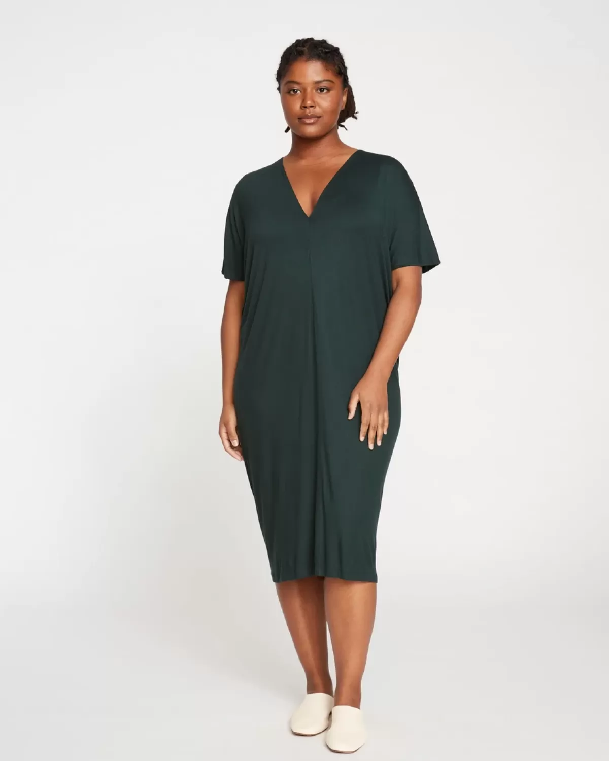 Teresa Liquid Jersey V-Neck Dress>Universal Standard Fashion
