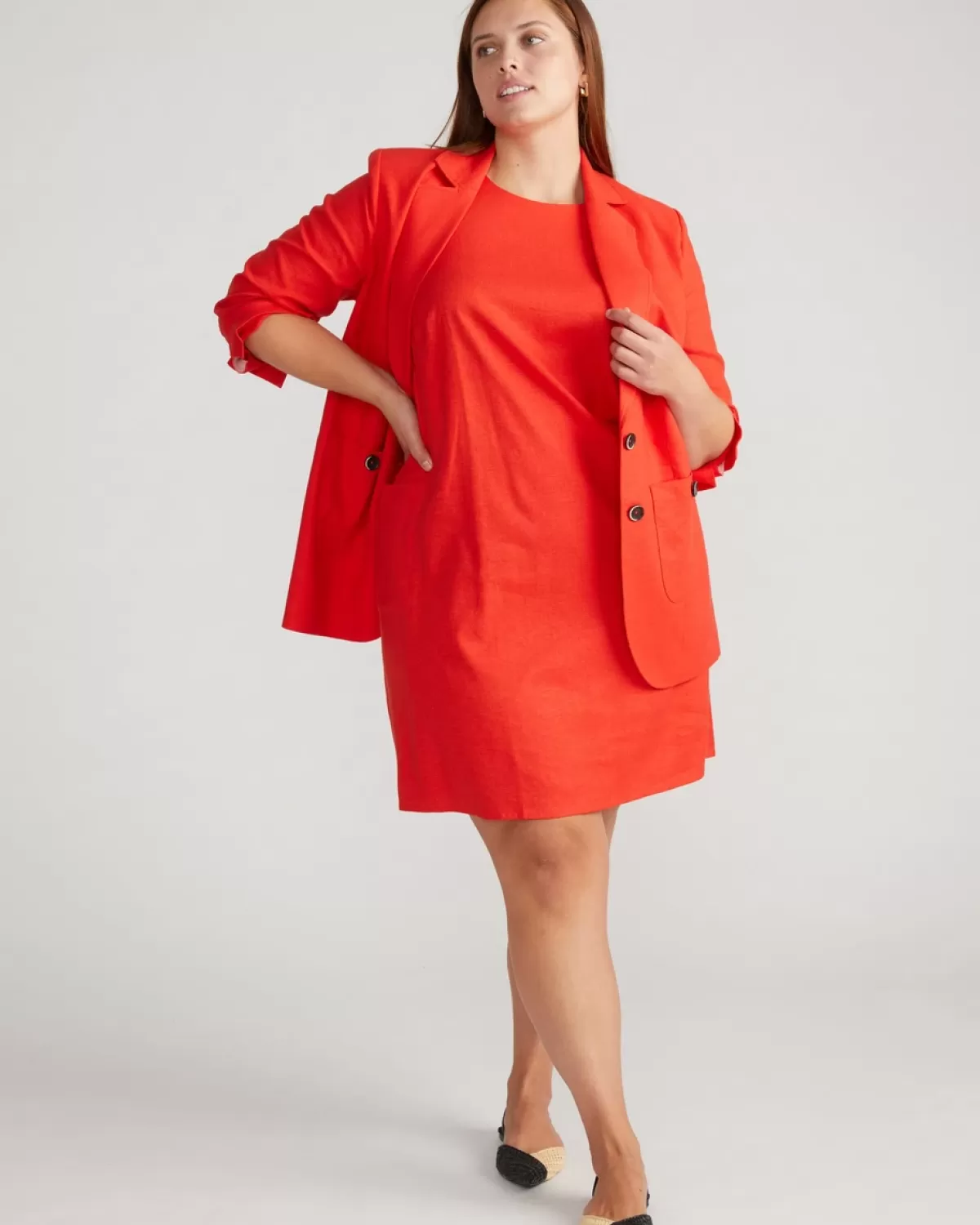 Terrace Linen Shift Dress>Universal Standard Online