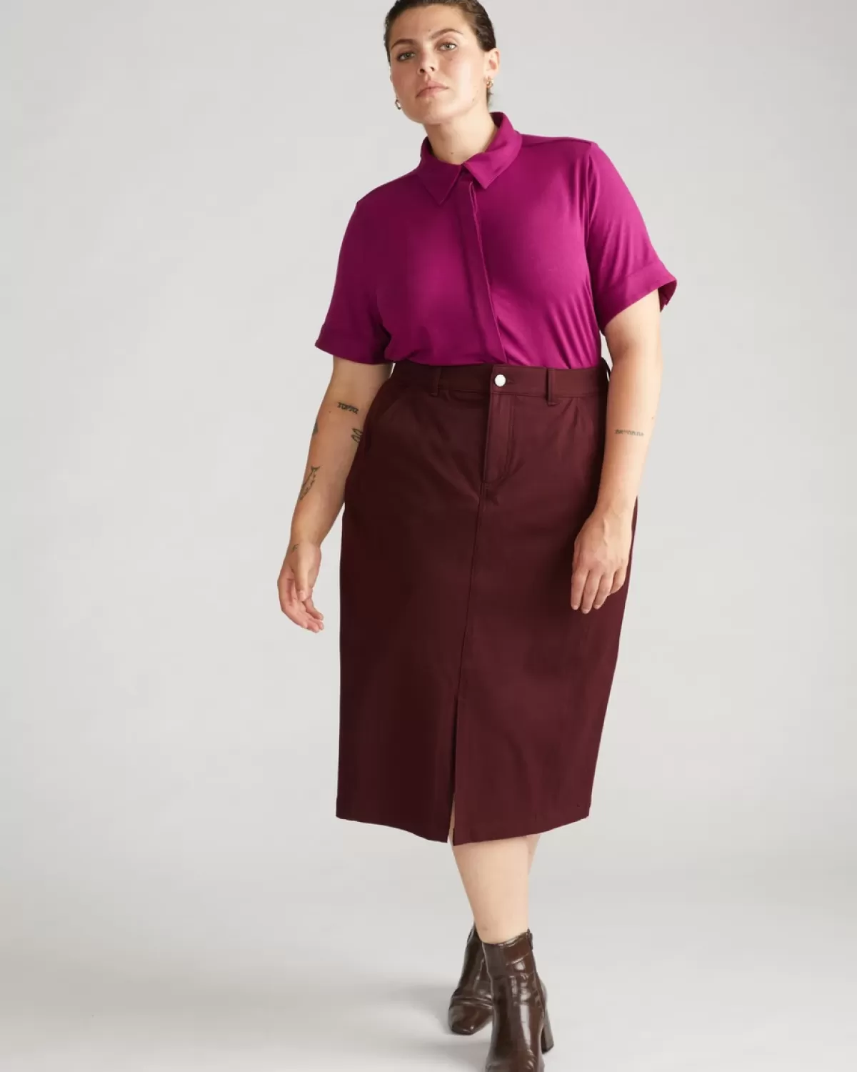 Veranda Stretch Cotton Twill Skirt>Universal Standard Discount