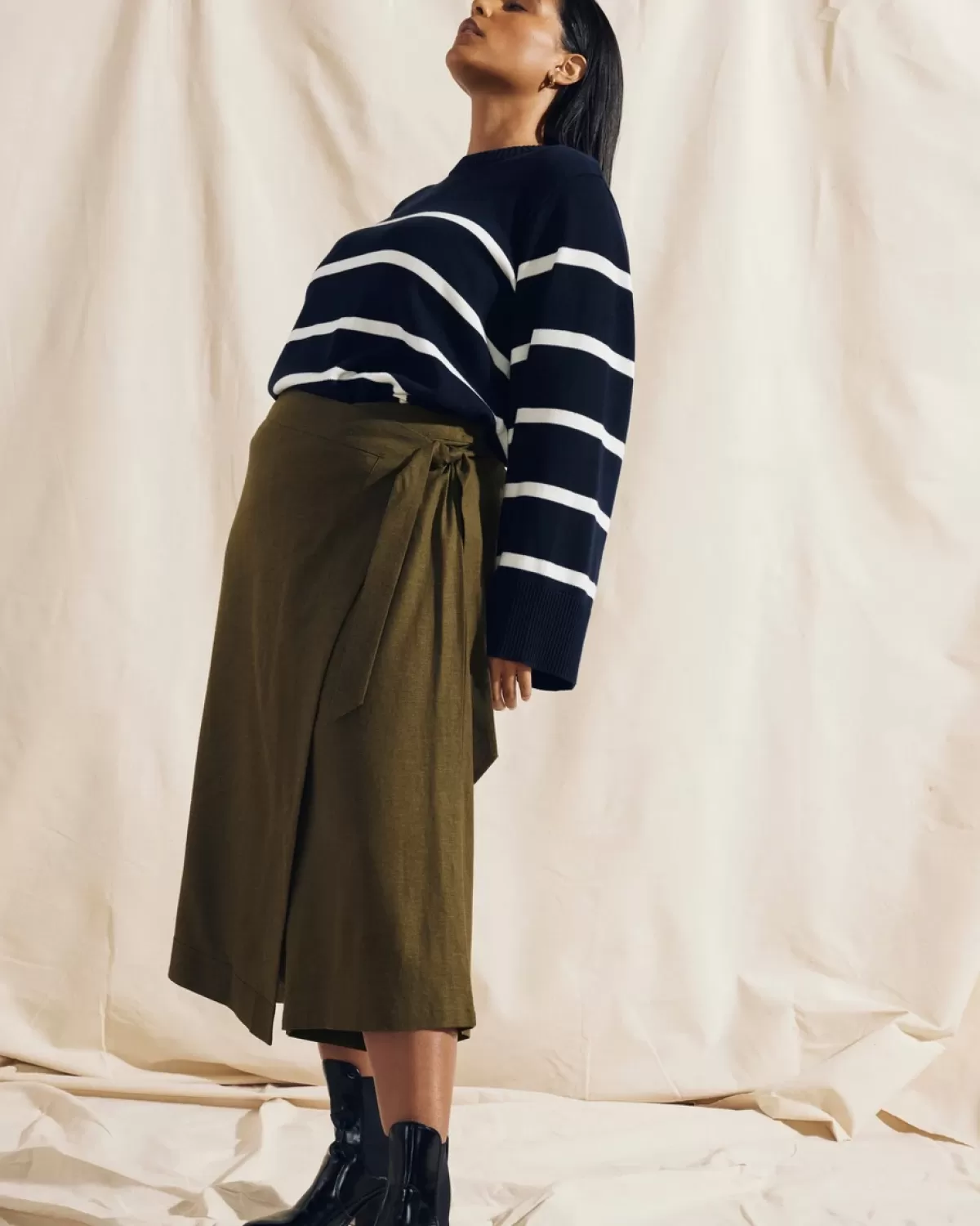 Villa Linen Wrap Culottes>Universal Standard Shop