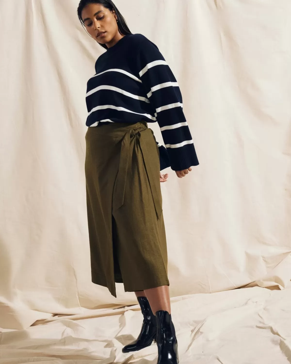 Villa Linen Wrap Culottes>Universal Standard Shop